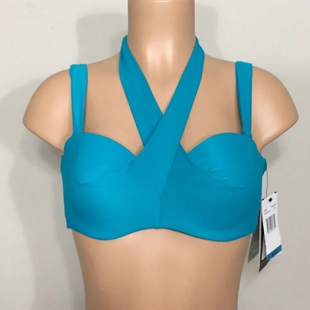 COCO REEF 5-way Bra Sized teal bikini top.… - Picture 6 of 12